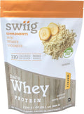 swiig Premium Daily Whey Protein Banana 2.2lb - 20g Protein Gluten-Free Non-GMO No Fillers No Artificial Flavors Enhanced with Amino Acids All Natural Formula