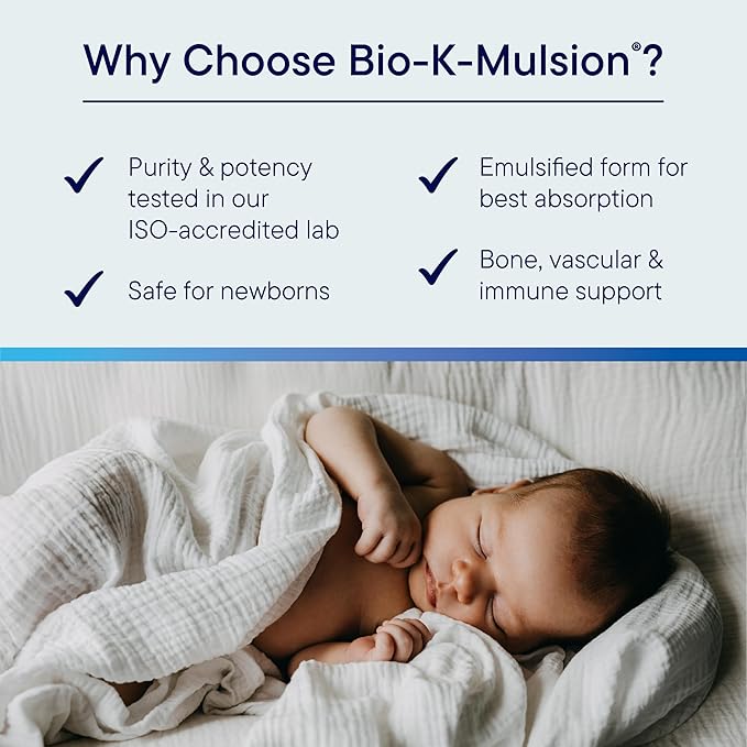 Biotics Research Bio K Mulsion Liquid Vitamin K Drops - 500 mcg/S - Vitamin K1 phytonadione for Adults - VIT K Supplement - Strong Bones Heart Health Blood Clotting Support 1 fl oz