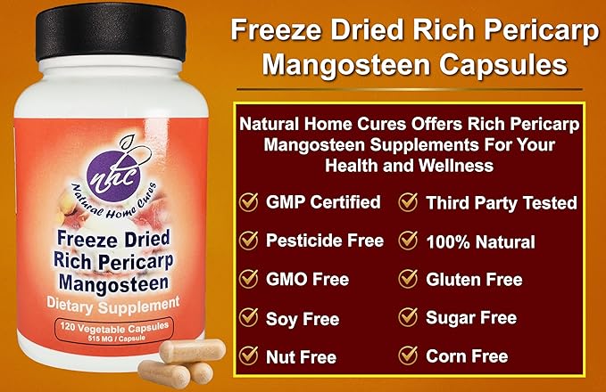 Mangosteen Pericarp Capsules Freeze Dried Whole Food High ORAC 56+ Potent Mangosteen Xanthones (120 Veggie Capsules) (4)
