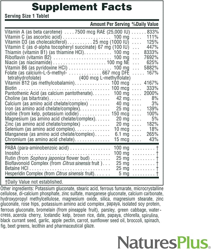 NaturesPlus Ultra II Daily - 90 Tablets - Multivitamin with Whole Foods for Overall Well-Being - Supports Energy &amp Immune Health - Sustained Release - 90 Servings