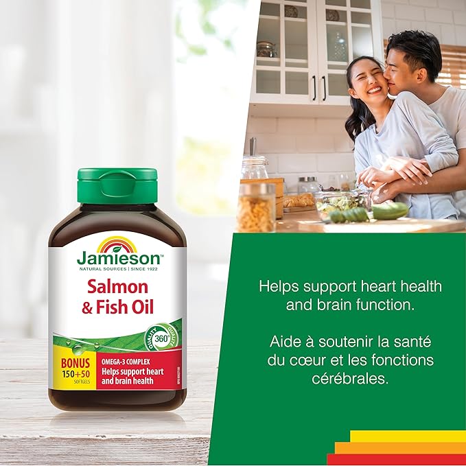Jamieson Salmon &amp Fish Oils Omega-3 Complex 200ct Bottle 1000 mg