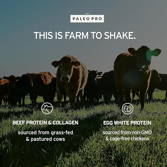 PaleoPro Protein Powder Gluten Dairy Whey and Soy Free - No Added Hormones Pastured Grass-fed Beef Minimally Processed Paleo Ingredients 1lb/454g About 15 Servings Mayan Mocha