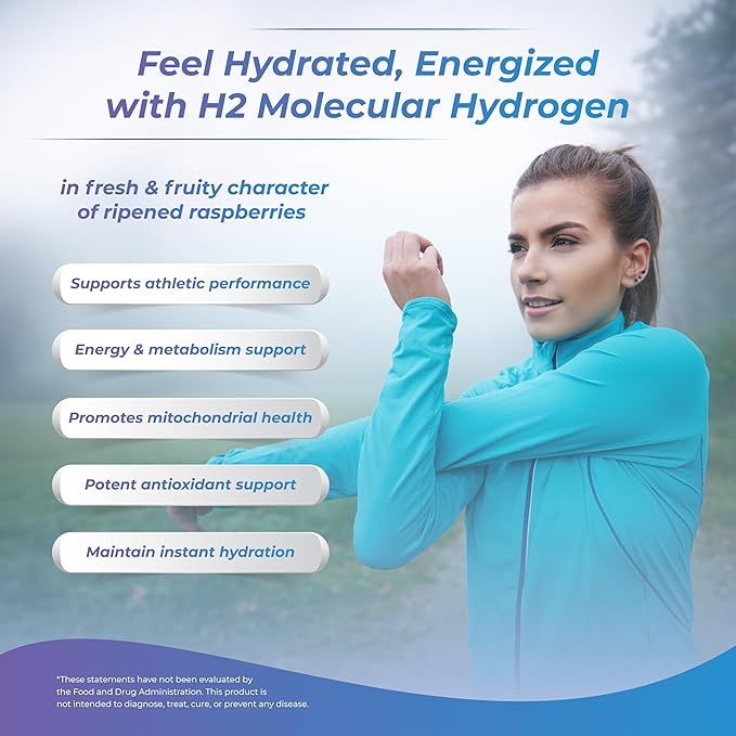 Wellness Extract H2 Molecular Hydrogen Water Tablets with effervescent Technology for Healthy Hydration Optimal Energy and Metabolism Support 8 PPM. (30 Raspberry)