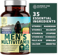 Number One Nutrition Premium Men's Daily Multivitamin Multimineral Supplement [Gluten Free Non-GMO] Vitamins A C E D B1 B2 B3 B5 B6 B12 Magnesium Biotin Sprulina and Zinc 60 Veg Caps