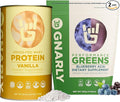 Gnarly Nutrition Performance Greens Blueberry Açai (11.64 oz) and Gnarly Whey Grass-Fed Protein Supplement Vanilla (32.0oz)