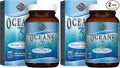 Garden of Life Oceans 3 Beyond Omega-3 with OmegaXanthin EPA DHA Supplements Fish Oil with 1200 mg Omega 3 Astaxanthin &amp Brown Seaweed Extract - 60 Softgels (Pack of 2)