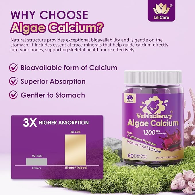Calcium Chews 1200 mg Plus Vitamin D3 K2 Magnesium Zinc for Bone Muscle Calcium Suplements for Women Sugar Free Calcium Gummies 60 Cts
