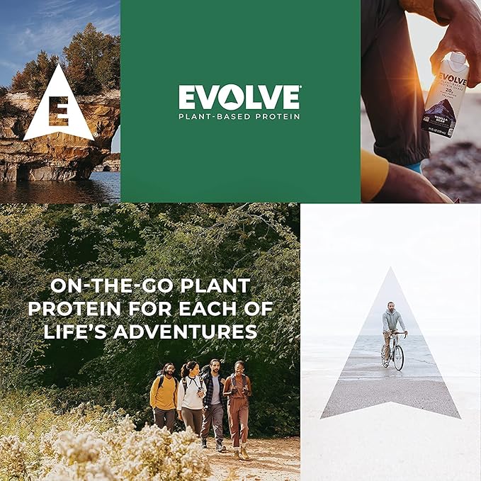 Evolve Plant Based Protein Shake Café Mocha 20g Vegan Protein Dairy Free No Artificial Sweeteners Non-GMO 10g Fiber 11oz (12 Pack) (Formula May Vary)