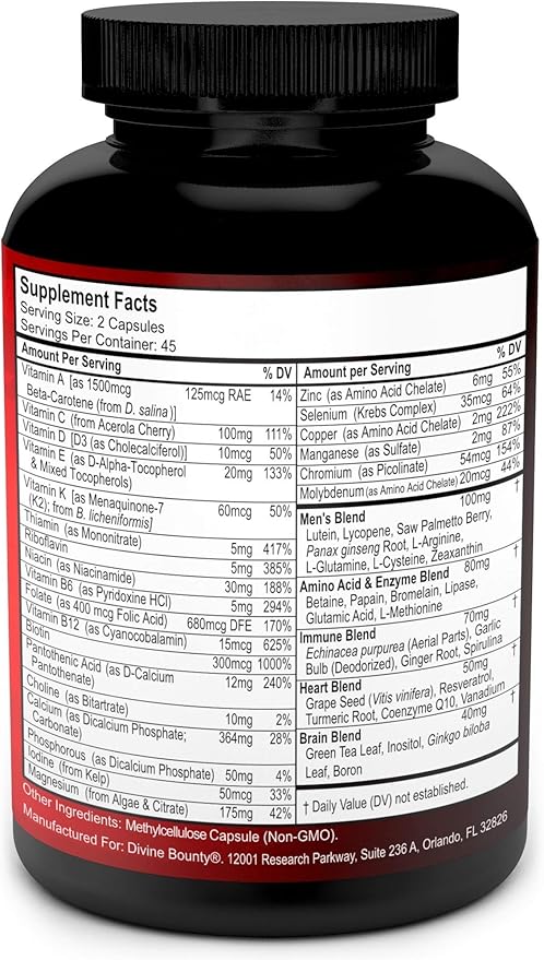 Divine Bounty D-Mannose Capsules &amp Mens Multivitamin Bundle