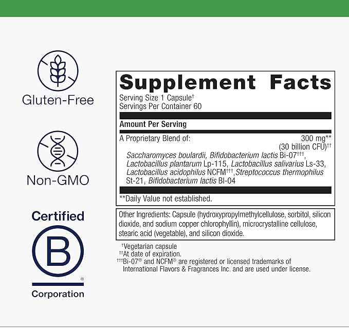 Metagenics UltraFlora Spectrum - Shelf-Stable Probiotic for Gut &amp Digestive Wellness Healthy Microbiome &amp Flora Support* - Non-GMO &amp Gluten-Free - 2-Month Supply - 60 Capsules