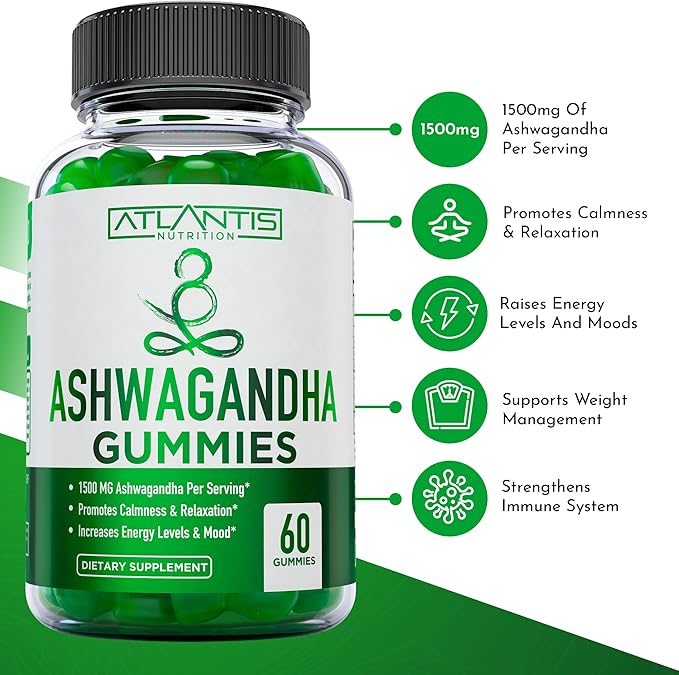 Atlantis Nutrition 8-in-1 Immune Support 60 Gummies + Ashwagandha 60 Gummies