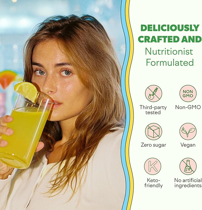 Feel Goods Gut Guardian Gut Health Powder Drink Mix - Probiotic Fiber Powder with Prebiotics &amp L Glutamine for Digestive Health Bloating Relief &amp Digestion Support - Zero Sugar &amp Organic