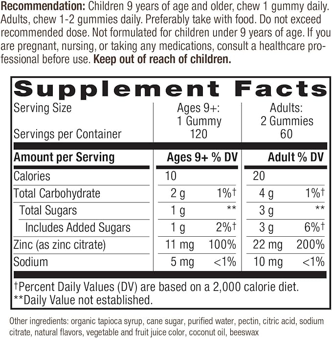 Nature's Way Immune Gummies Bundle Zinc Gummies Vitamin D3 Gummies Immune Support Delicious Berry and Fruit Flavors 120 Gummies Per Bottle