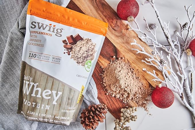 swiig Premium Daily Whey Matrix Chocolate 2.2lb – 20g Protein per Serving with Amino Acids for Muscle Recovery – Gluten-Free Non-GMO No Fillers No Artificial Flavors