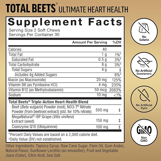 Force Factor Hair Growth Accelerator Capsules 90 Capsules + Total Beets Ultimate Heart Health Blood Pressure Support Pomegranate Berry 60 Soft Chews