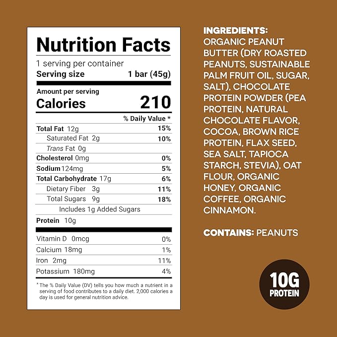FROPRO Plant Protein Snack Bars - Plant Based Protein Bars All-Natural Gluten Dairy &amp Soy Free High Protein Bars with Low Calories | Coffee 24 Pack
