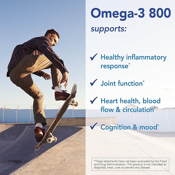 Patient One Omega-3 800 | Supplement to Support Heart Cognitive and Joint Health* | Omega-3 Fish Oil with EPA and DHA | 120 Softgels