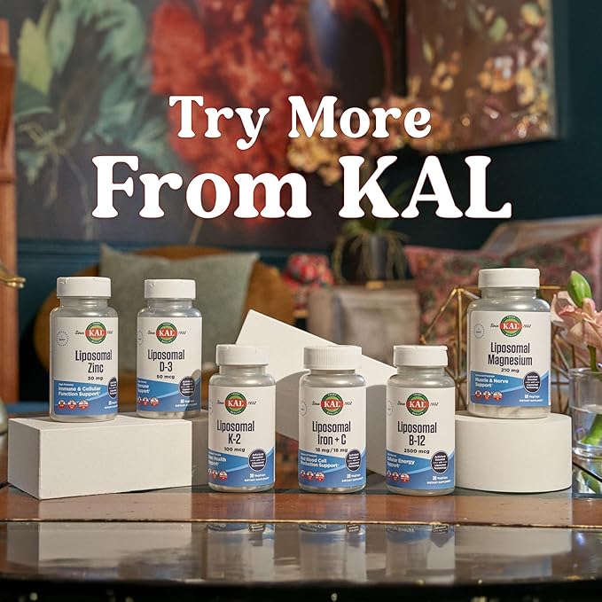 KAL Liposomal Vitamin K2 Plus D3 Supplement Bundle High Absorption Liposomal Technology Vegan Capsules 30 Servings