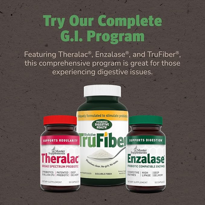 Master Supplements Theralac - 30 Capsules - Multi-Strain Probiotic for Optimal Gut Health + Gas &amp Bloating Relief - Gluten Free - 30 Servings