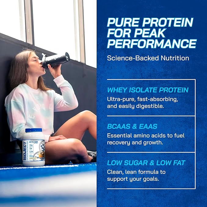 Evogen Isoject - Whey Protein Isolate | Ultra-Pure Whey Protein Powder with Ignitor Enzymes BCAAs and EAAs | Enhanced Absorption &amp Recovery | Blueberry Muffin | 25 Servings
