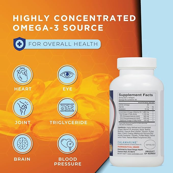 Omega-3 Enteric-Coated Fish Oil Supplements Triglyceride Form 1100 mg Total Omega-3 Fatty Acids Non-Dairy and Gluten-Free Special Enteric Coated Softgels for No Fishy Burps - 180 Count