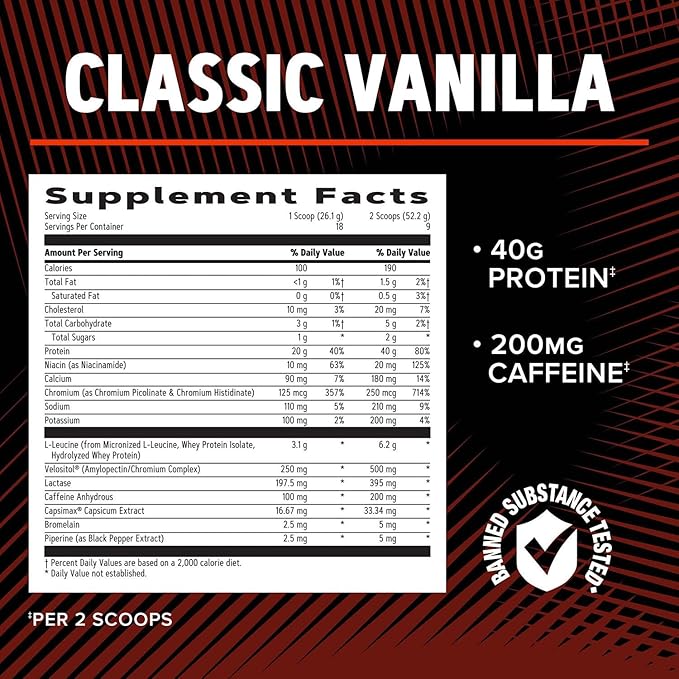 GNC AMP Wheybolic Ripped - Classic Vanilla (9 Servings)