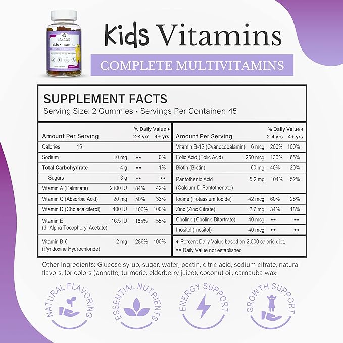 Salaam Nutritionals - Vitamin Pack Omega 3 + Dha for Kids Multivitamins for Kids Vitamin C Vitamin Gummies Bundle 3 Packs