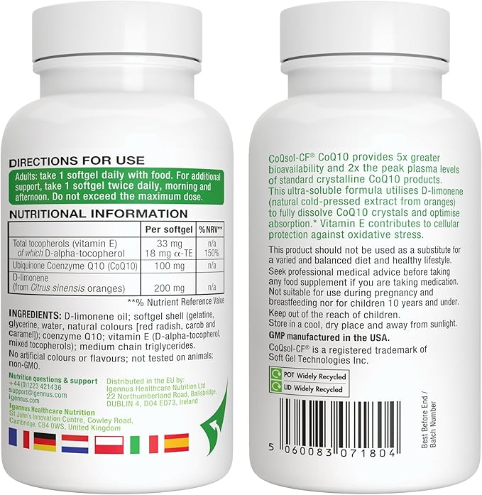 Multivitamin &amp Minerals for Women + High Absorption CoQ10 100mg 120 Softgels Energy Bundle Sustained Release Advanced Multivitamin + CoQ10 with Vitamin E &amp D-Limonene by Igennus