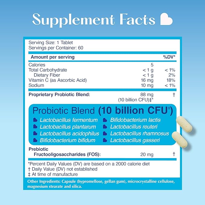 LOVEBUG Skinny Prebiotics and Probiotics for Women Digestive Health &amp Immune Support - 10 Billion CFU Probiotic Strains Gut Health Gas Constipation &amp Bloating 60ct