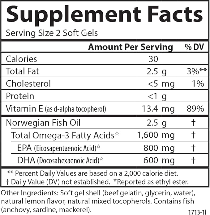 Carlson Elite Omega-3 Gems 1600 mg Omega-3 with EPA &amp DHA Lemon Flavor 240 Softgels – Wild-Caught Norwegian Fish Oil Sustainably Sourced