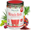 MacroLife Naturals Miracle Reds Superfood Powder 19 Blended Fruit &amp Berry Polyphenols Enzymes Probiotics &amp Antioxidants Supplement - Raw Non-GMO &amp Vegan Whole Food Vitamins - 30 Servings