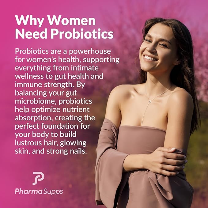 ADVANCED Women's Probiotics for Gut Health - Hair Skin &amp Nails Vitamins Support - 50 Billion CFU w/ Collagen Biotin &amp Keratin - Probiotic Supplement for Digestive Health &amp Bloating Reli