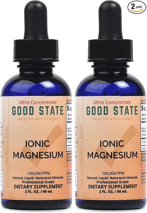 Good State Liquid Ionic Magnesium Ultra Concentrate (10 Drops per 50 mg - 100 Servings per Bottle) (Pack of 2)