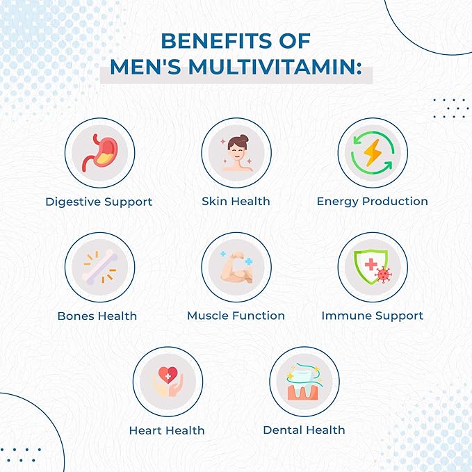 Foods For Gut Men's Multivitamin Formula | 120 Vegetarian Capsules | with Zinc Manganese &amp Calcium | Multivitamins D C A E &amp B-Vitamins | All-in-One Multimineral &amp Multivitamin