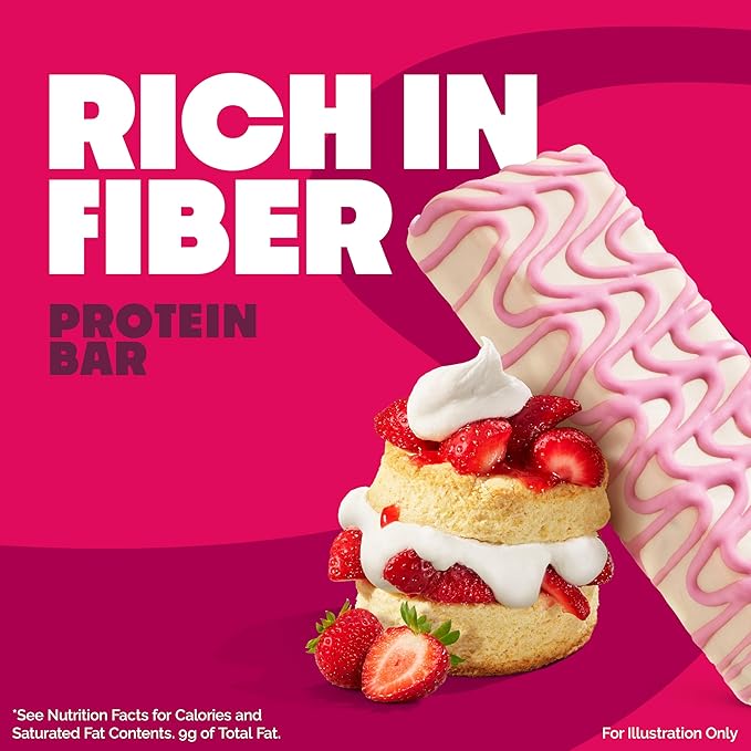 Quest Nutrition Protein Bars Strawberry Shortcake 20g Protein 2g Sugar 3g Net Carbs 10g Fiber Gluten Free 12 Count