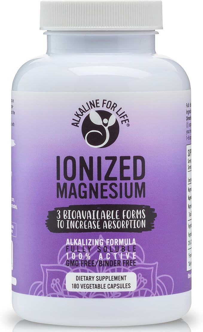 Ionized Magnesium - Magnesium Glycinate Citrate Ascorbate - 180 Capsules