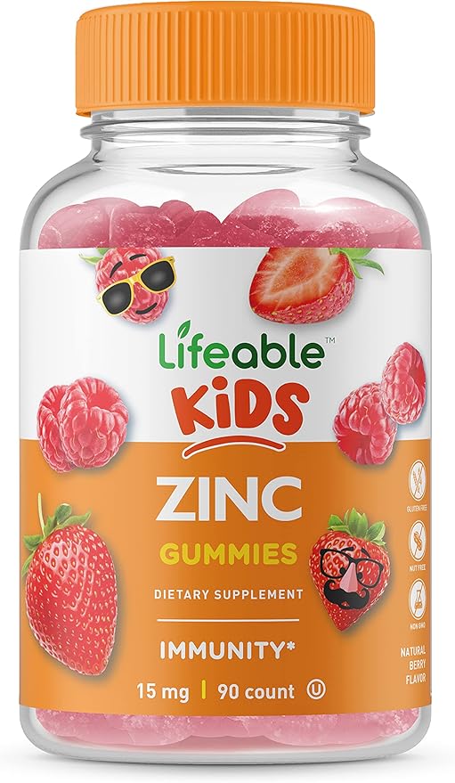 Lifeable Zinc Kids + Biotin Kids Gummies Bundle - Great Tasting Vitamin Supplement Gluten Free GMO Free Chewable Gummy
