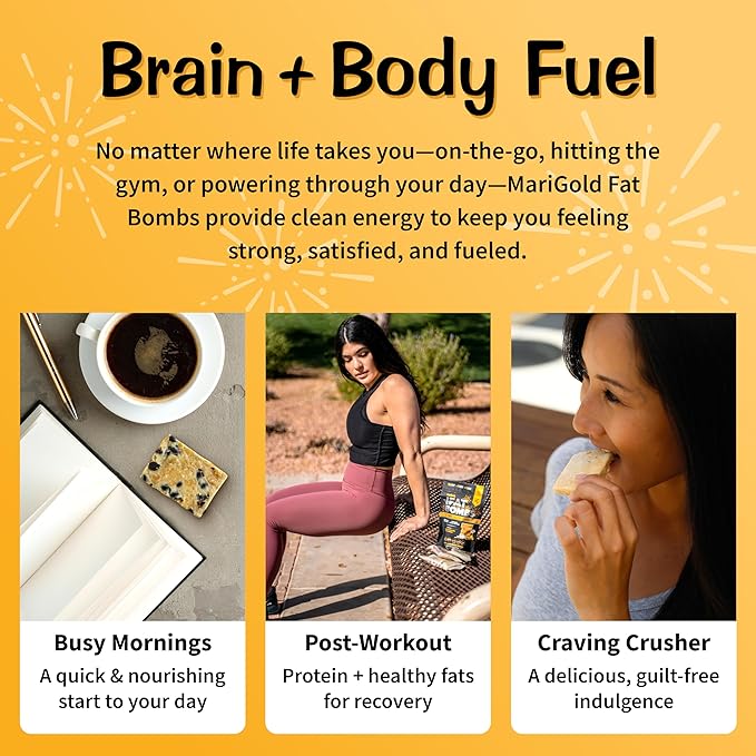 MariGold Keto Fat Bombs - Chocolate Chip Cookie Dough - Low Carb Collagen Rich Grass-fed Ghee Organic Cocoa Butter Gluten-Free Non-GMO (2 bags 5 Servings each) No Weird Aftertaste