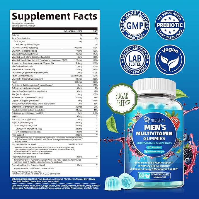Men’s Multivitamin Gummies &amp Lithium Orotate Complex Bundle Omega-3 Magnesium