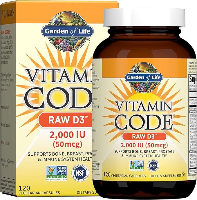 Garden of Life Vitamin Code Raw D3 2000 IU and 5000 IU Vitamin D3 Supplement Bundle with Probiotics