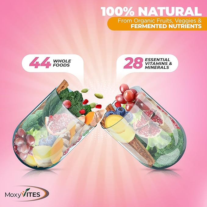 Methylated Multivitamin for Women with Iron - Womens Multivitamin with 44 Organic Whole Food &amp Fermented Nutrients - Daily Vitamin for Women Complete Multisystem Support 90 Vegan Caps Non GMO