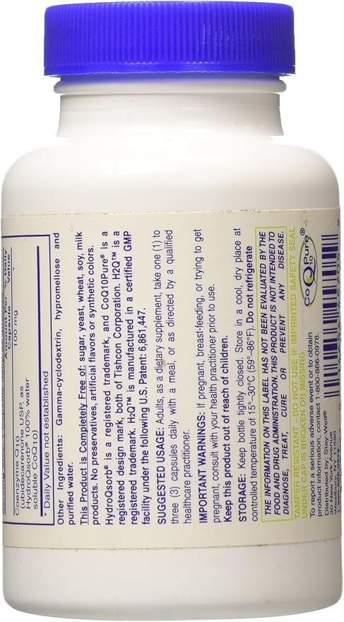 Health Thru Nutrition H2Q CoQ-10 with 8X Higher Absorption Over The Standard Q-10 | Clinically Studied | Cardiovascular and Mitochondria Function Support | Vegan Certified | Non-GMO (Pack of 60)