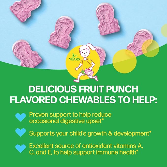 Culturelle Kids Complete Chewable Multivitamin + Probiotic For Kids Ages 3+ 50 Count Digestive Health Oral Health &amp Immune Support - With 11 Vitamins &amp Minerals including Vitamin C D3 &a