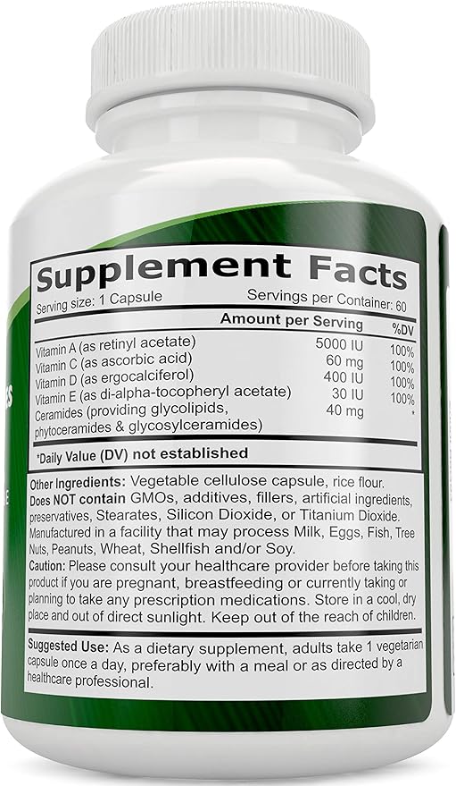 Purely Holistic Resveratrol 1450mg + Phytoceramides Skin Therapy - Vegan Bundle - 180 + 60 Capsules - Packed with Potent Antioxidants - Made in USA