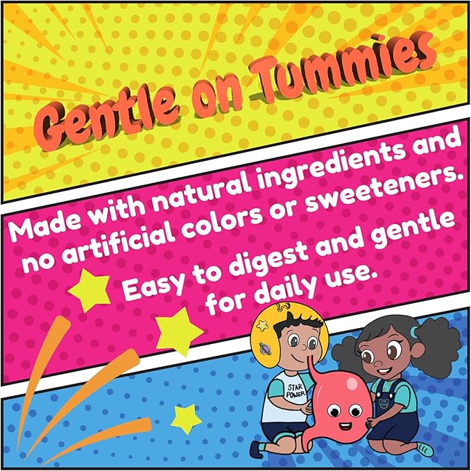 Stars Kids Multivitamin Gummies with Omega 3 Vitamins for Kids with A B C D Plant Based Multi Vitamins for Children Manganese 60 Star-Shaped Multivitamin for Kids Gluten-Free Gummy Vitamins