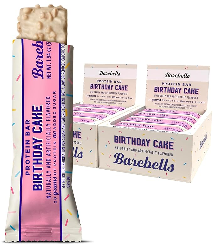 Barebells Protein Bars Birthday Cake - 12 Count Pack of 2 - Protein Snacks with 20g of High Protein - Chocolate Protein Bar with 1g of Total Sugars - On The Go Protein Snack &amp Breakfast Bars…
