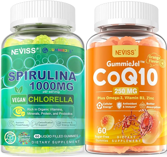 NEVISS CoQ10 Spirulina &amp Chlorella Gummies 2Pack
