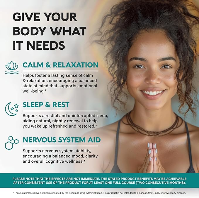 GABA L-Theanine 900 mg - Made in USA - Magnesium | Vitamin B6 - Calm Sleep Relaxation &amp Mood Support - 750 mg Gamma AminoButyric Acid 150 mg L-Theanine - Non-Habit Forming Vegan - 120 Capsules