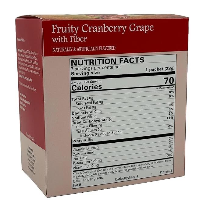 BariatricPal 15g Protein Aspartame-Free Fruit Drink - Fruity Cranberry Grape (6-Pack)