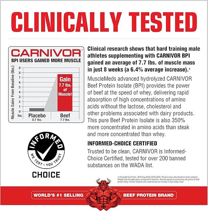 MuscleMeds Carnivor Beef Protein Isolate Powder Fruit Punch 4 lb